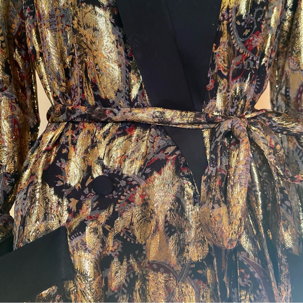 Rare ✨ Zara Lamé Faux Fur Smoking Robe - Picture 9 of 12